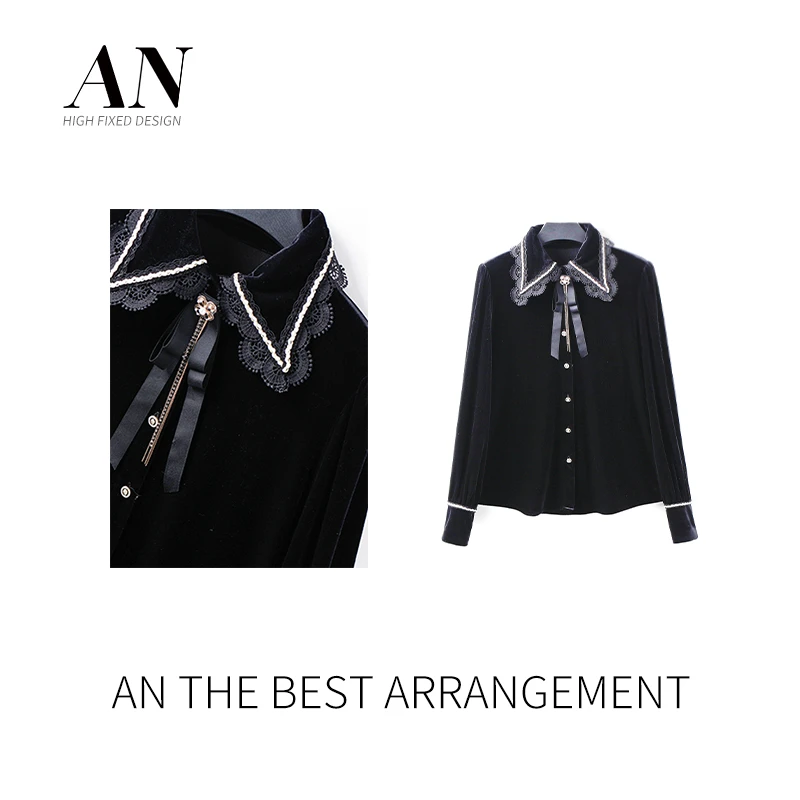 ANNELILY【小安】新款时尚精致百搭衬衫AC2211006