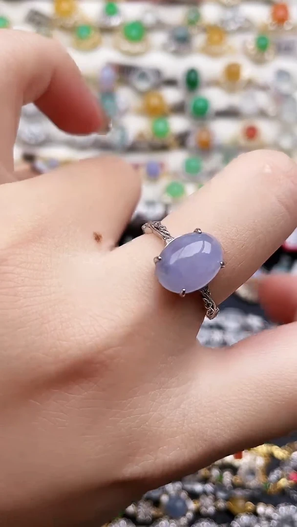 银S925镶嵌戒指翡翠60