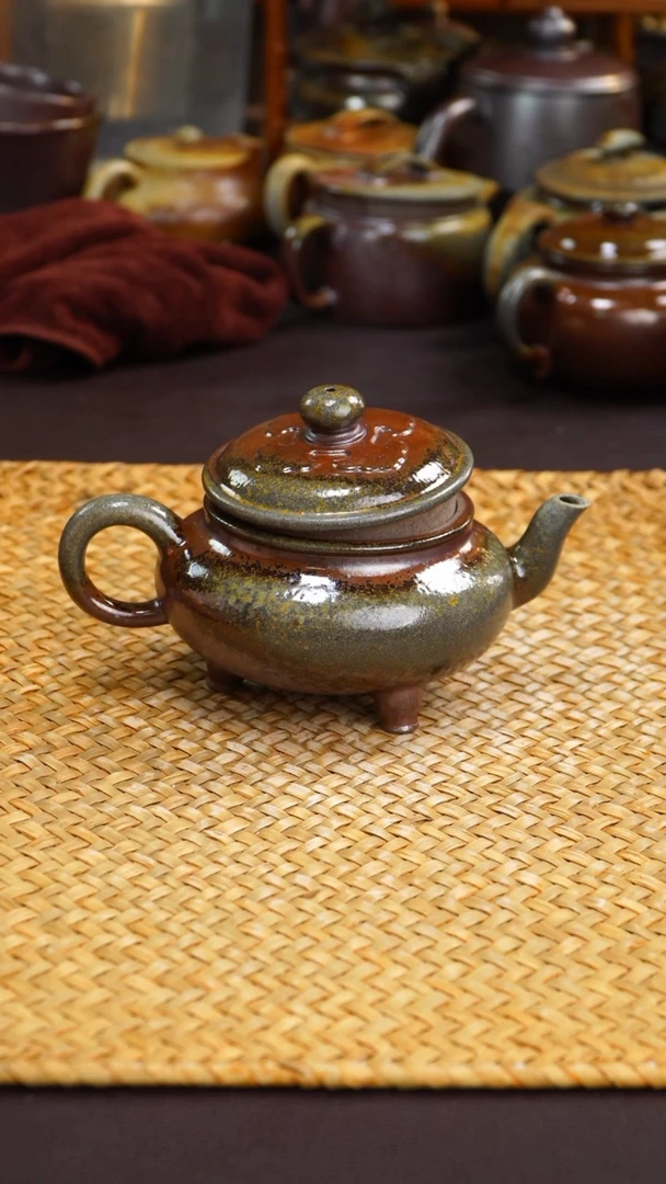 茶壶紫砂纯自然紫砂柴烧