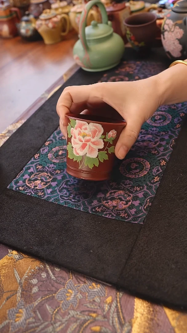 茶壶紫砂牡丹主人杯