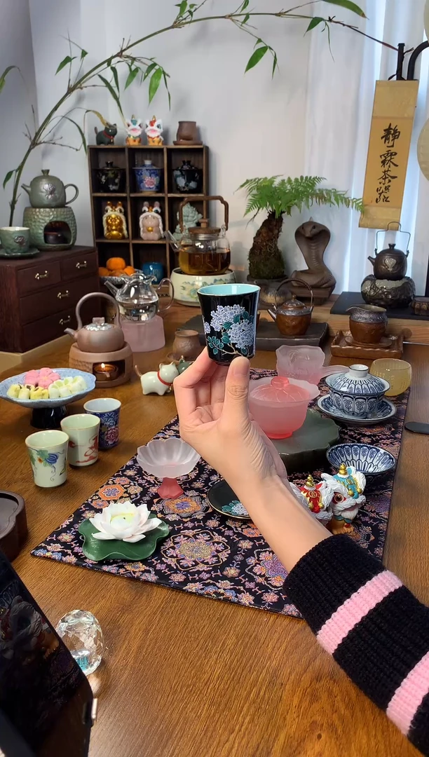 【闪购商品】黑金绣球花闻香杯