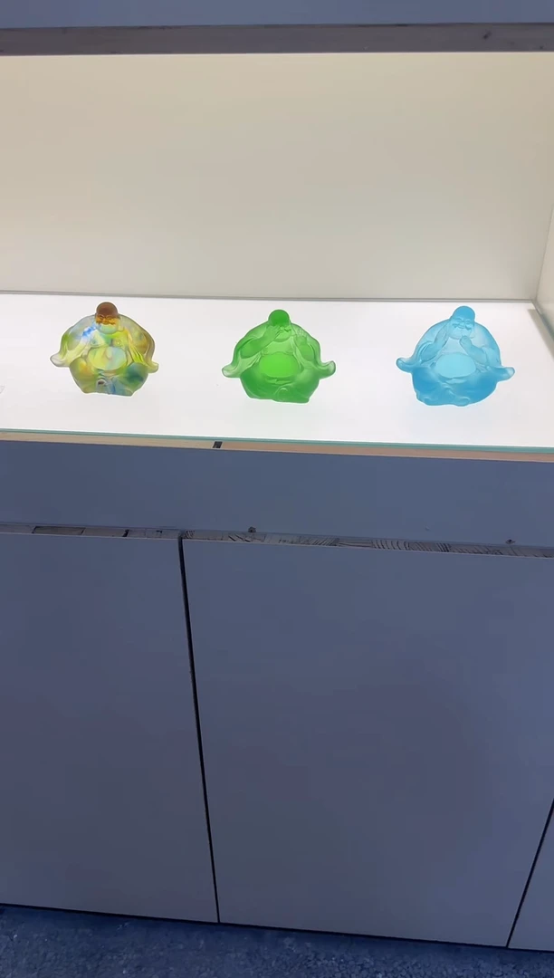 手工艺品琉璃明**光三佛