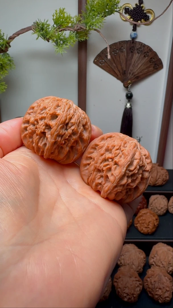 把件文玩核桃房山正磨 球磨货头 磨盘狮子头 边40