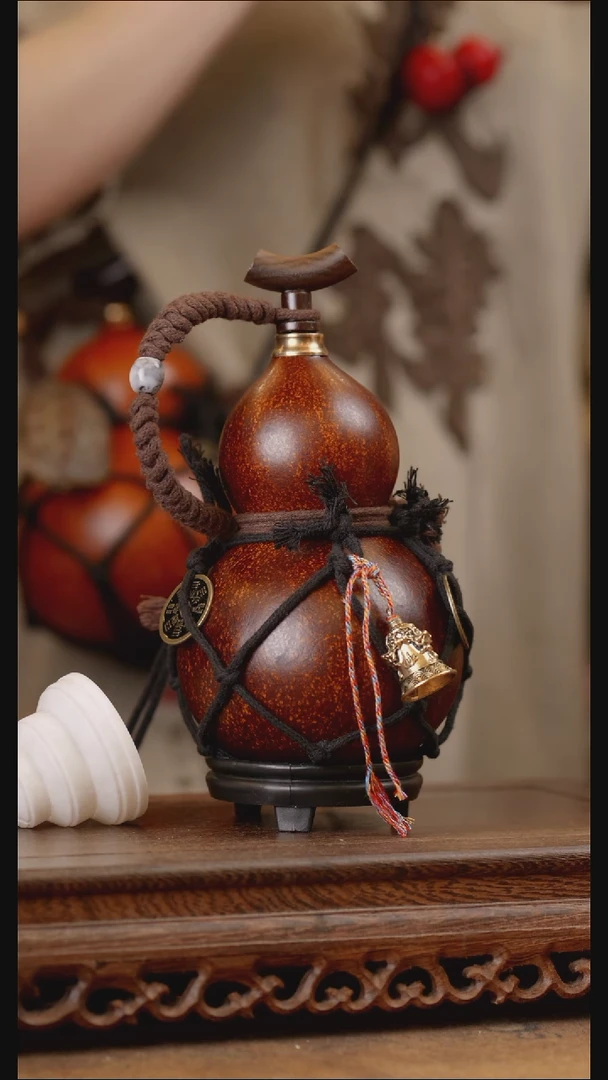 146号精品天然大漆工艺防渗内胆酒葫芦~