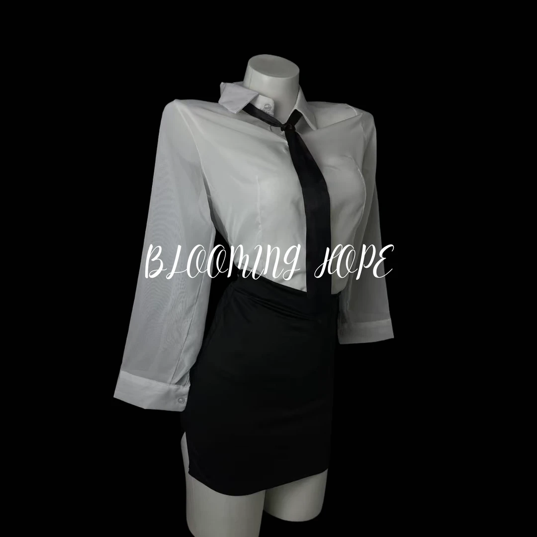 BLOOMINGHOPE女秘书包臀裙职场风衬衫诱惑教师套装动漫
