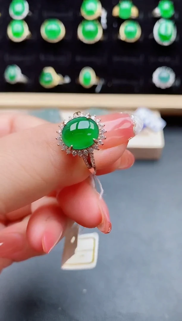 【闪购商品】翡翠戒指银S925镶嵌508050