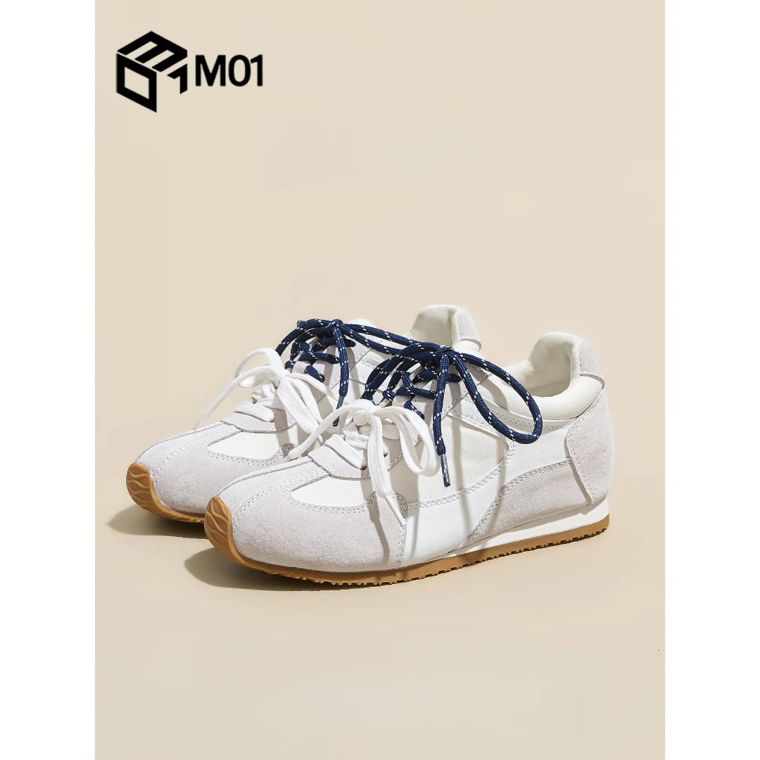 M01内增高阿甘德训鞋女2025秋季新款时尚复古软底休闲舞蹈小白鞋