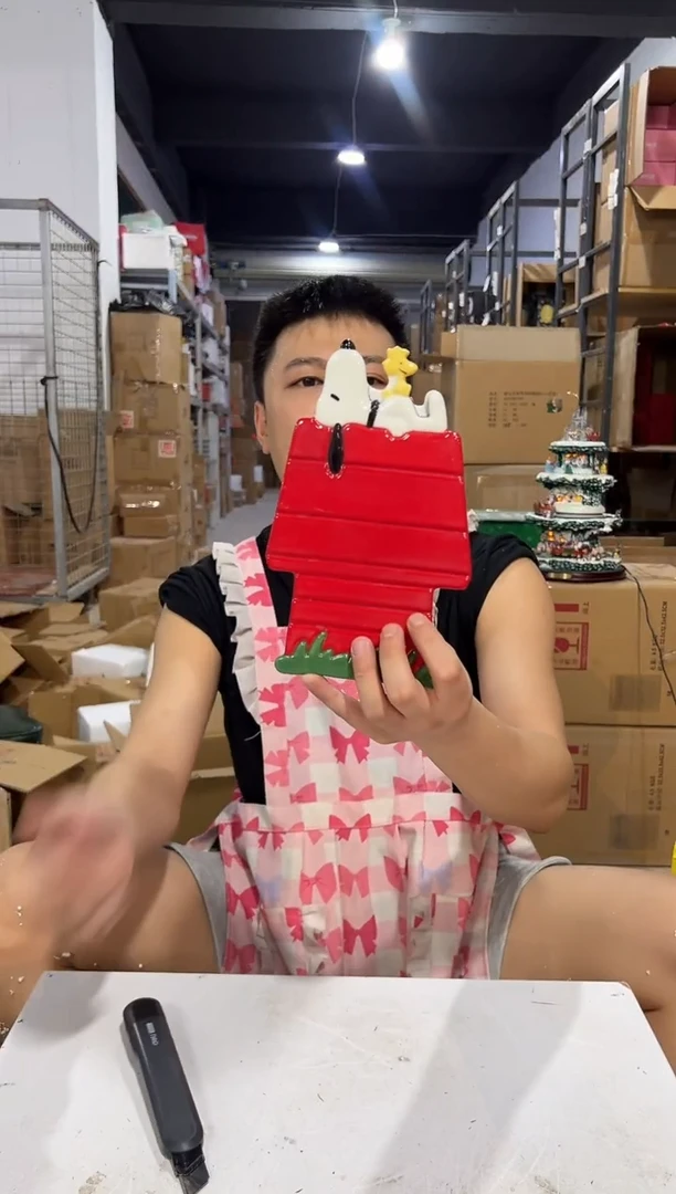 瓷片史努比红房子餐盘