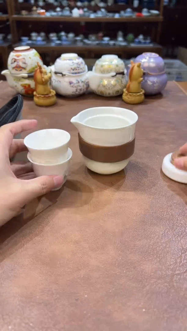 真的很便宜超好看会开片的旅行茶具