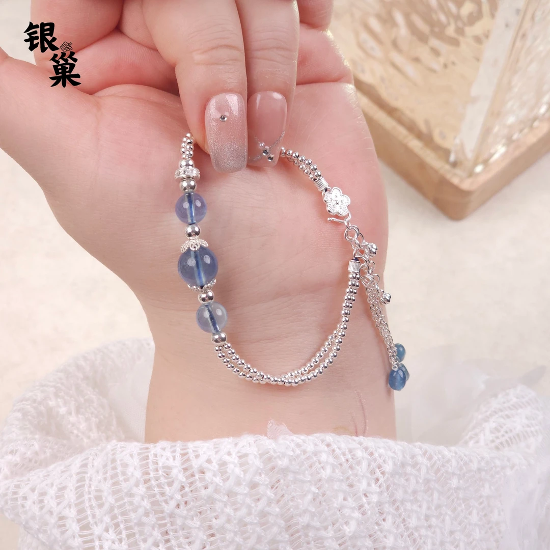足银银制品 《水之语》足银手链简约百搭