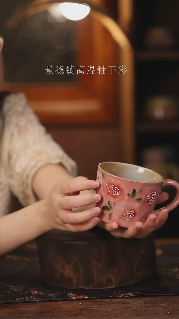 陶瓷景德镇高温釉下手绘陶瓷@L407@