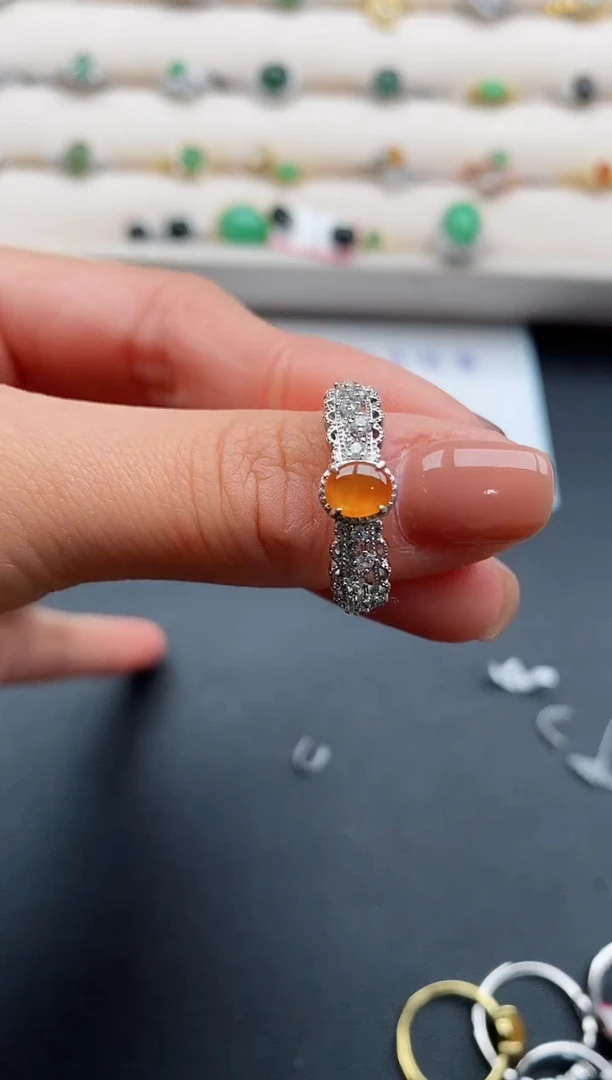 银S925镶嵌戒指翡翠77777777+1