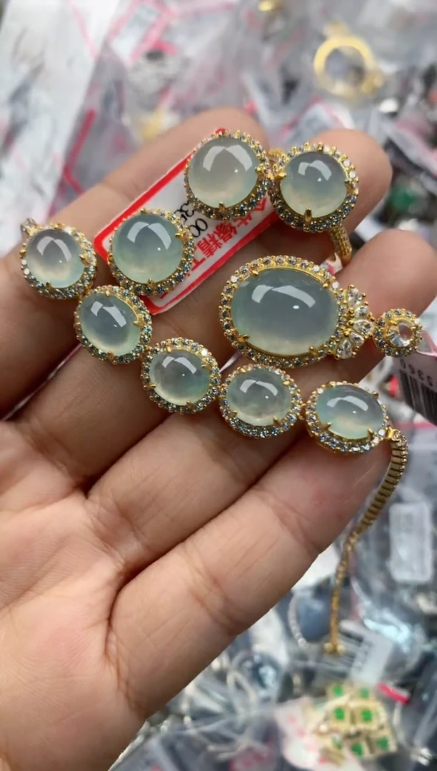 银S925镶嵌戒指翡翠3333----3