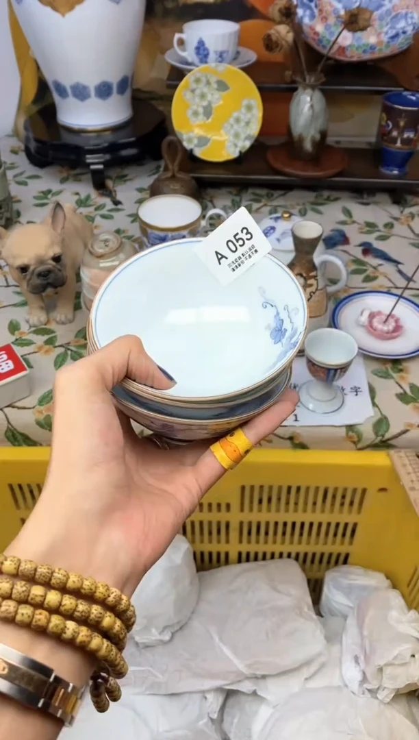 瓷片凤**瑰瓷器瓷器瓷器 -3只