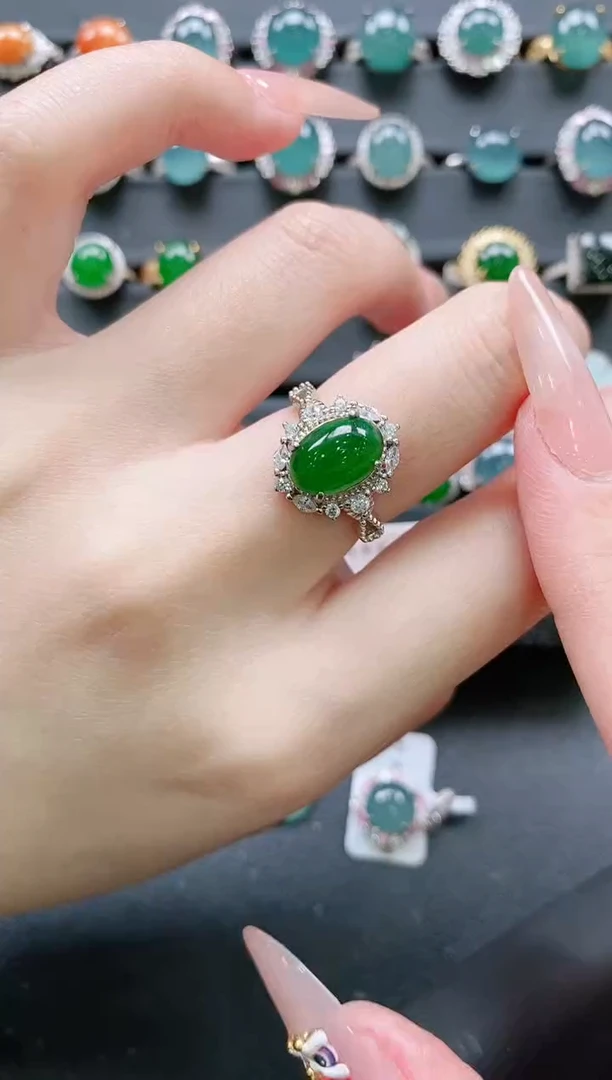 【闪购商品】翡翠戒指银S925镶嵌11111111