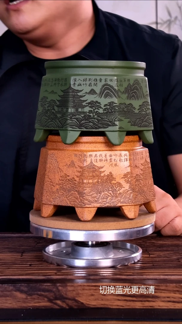 紫砂花盆紫砂花盆内口10-7 2只