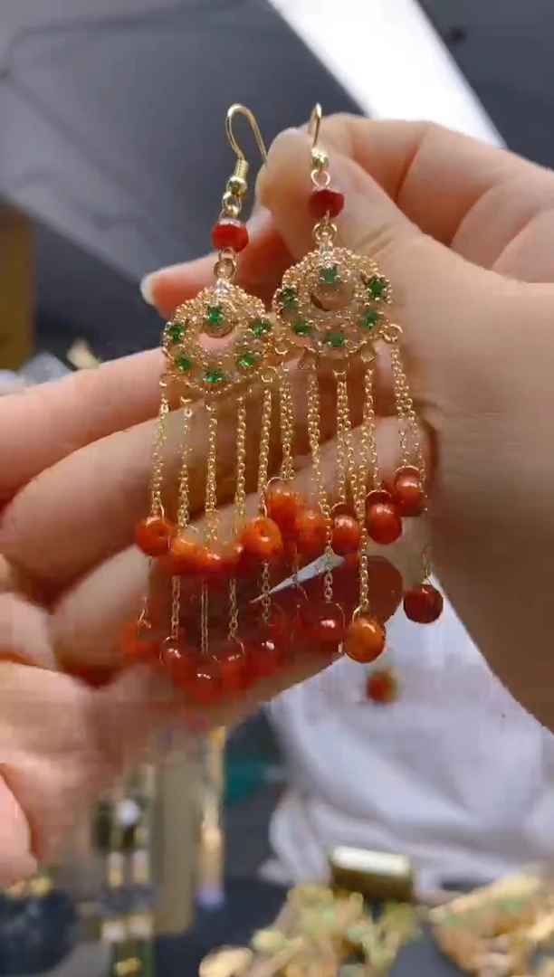 翡翠合金耳饰0457翡翠耳钩