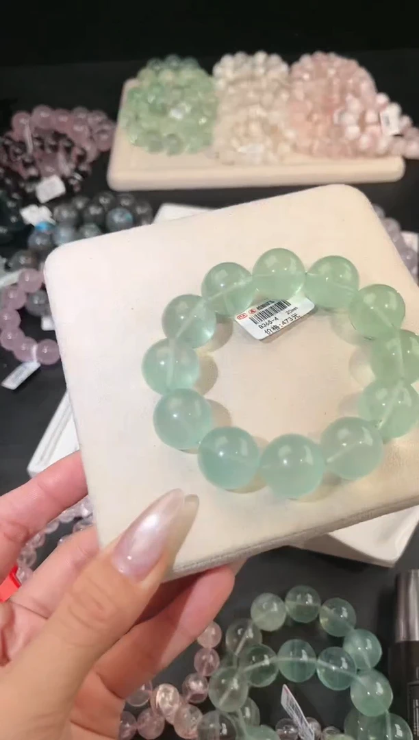 手链未镶嵌萤石多样性发一薄荷曼波20mm
