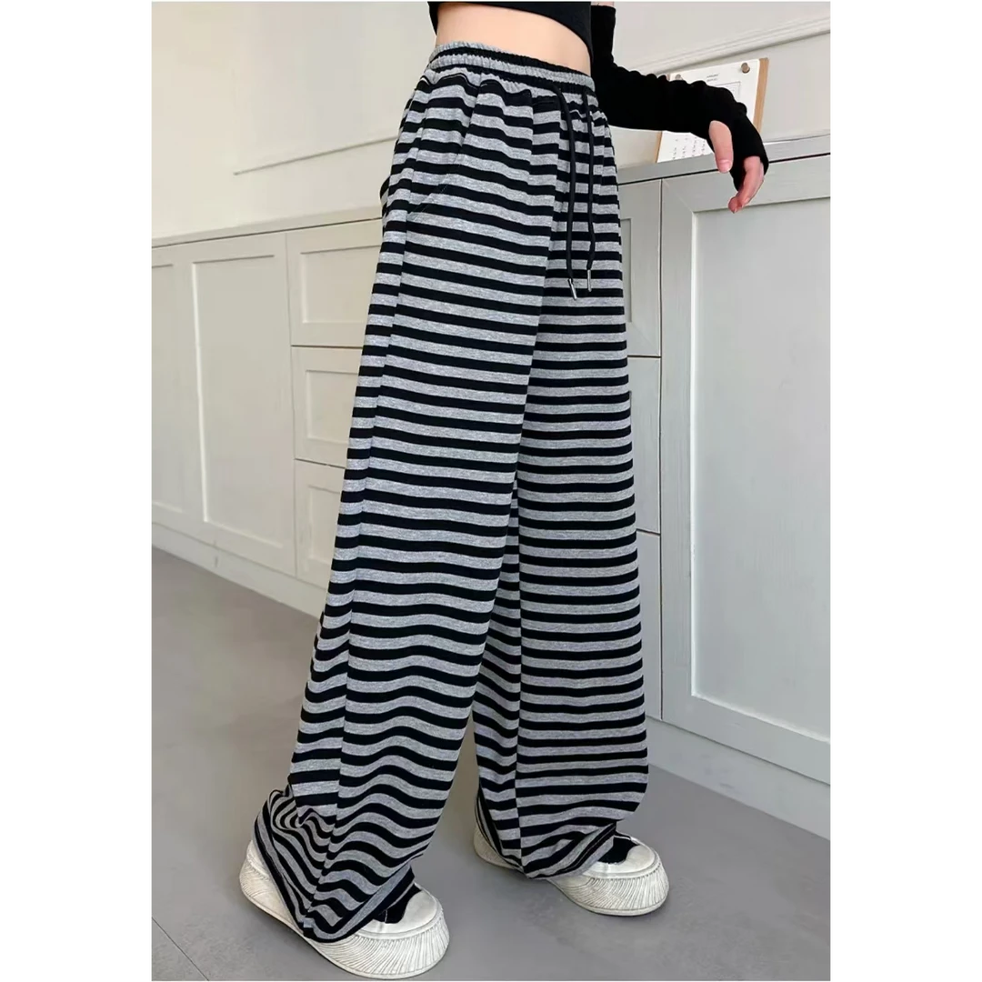 【1013】女童韩版条纹阔腿裤