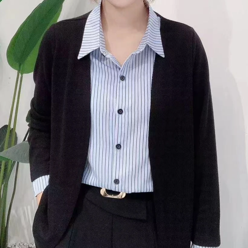 2722女士时尚百搭假两件上衣外套-MP