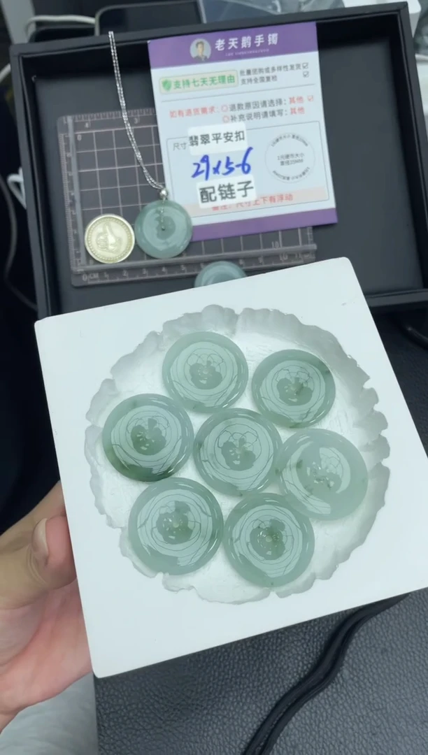 未镶嵌挂件翡翠平安扣FL6配银链/多样性发其一CP