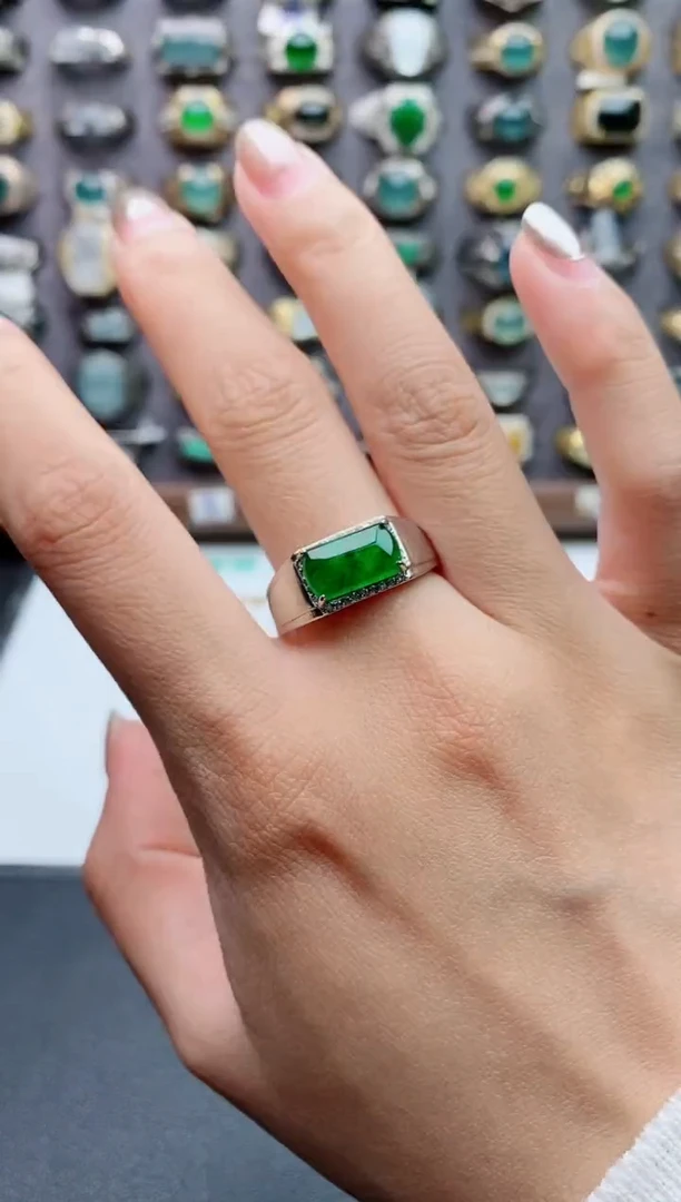 未镶嵌戒指翡翠天然翡翠男戒