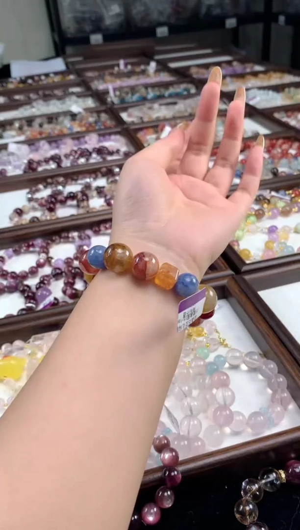 未镶嵌手链水晶蓝晶石胶花玛瑙方糖