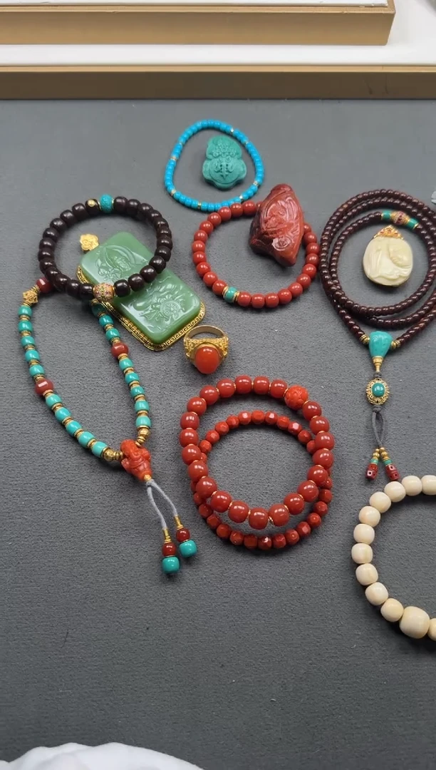 【闪购商品】南红玛瑙配饰配饰18K金镶嵌配饰配饰