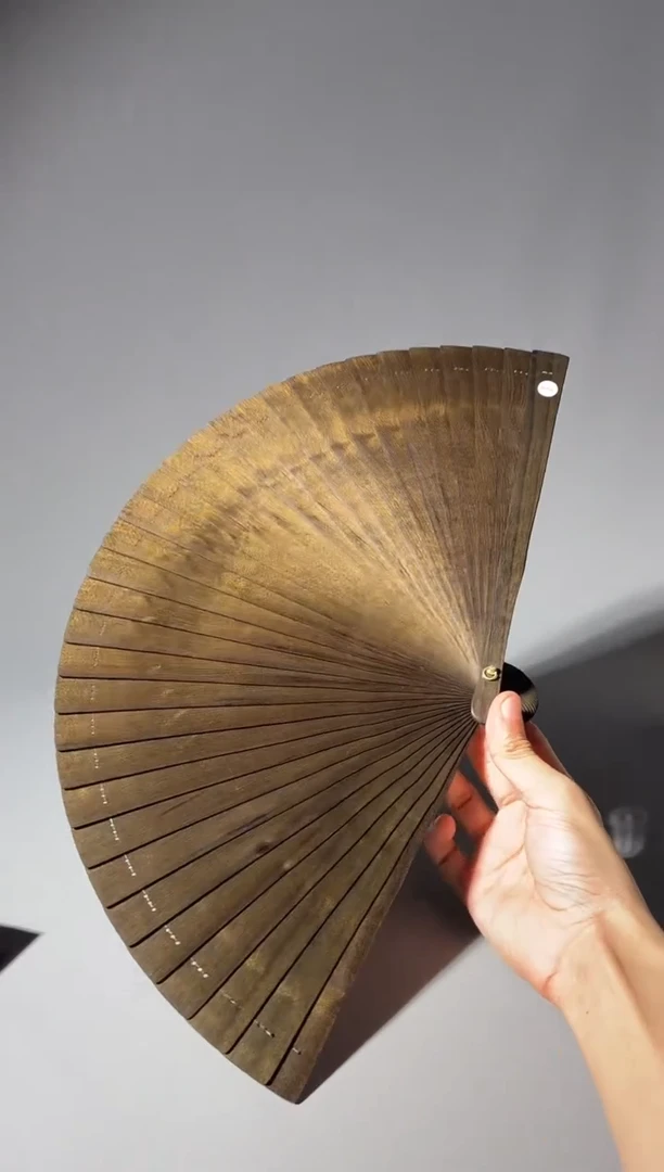 其他楠木（金丝楠）绝*166号24cm乌木金丝楠小叶桢楠扇子
