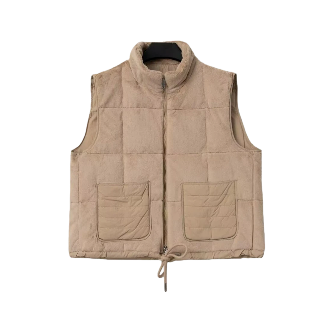 GD 02901新款洋气时髦拉链抽绳保暖马甲