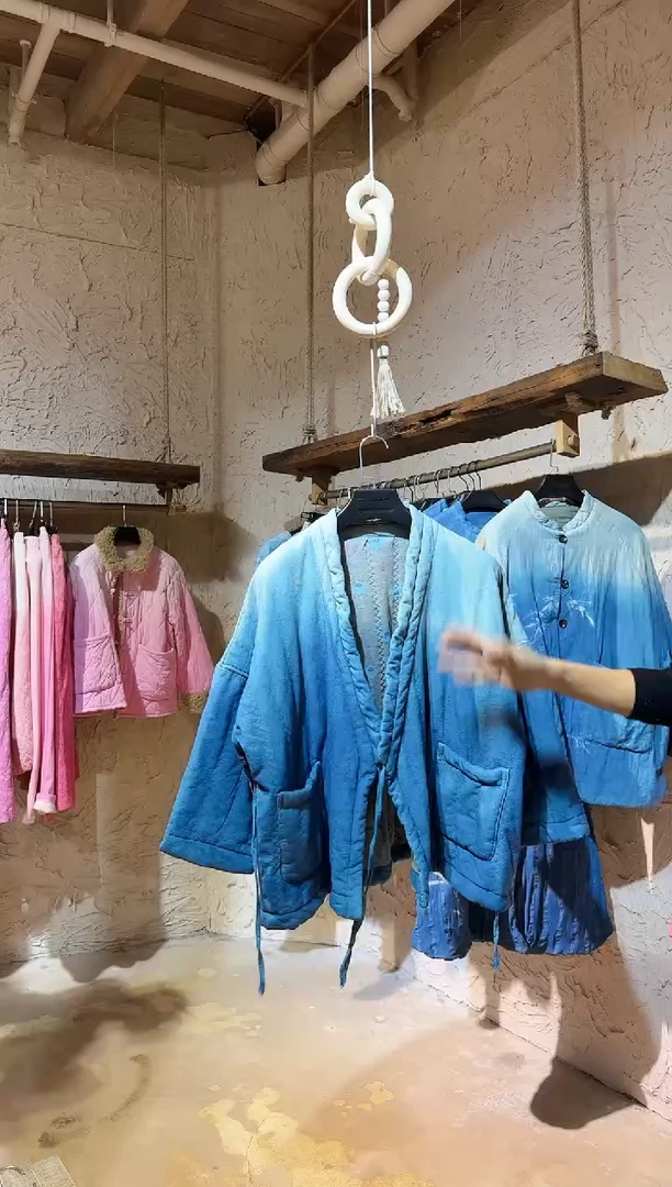 蓝染禅意棉服板蓝根