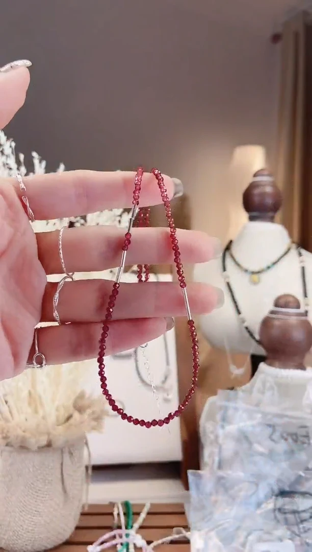 无925银2333紫牙项链