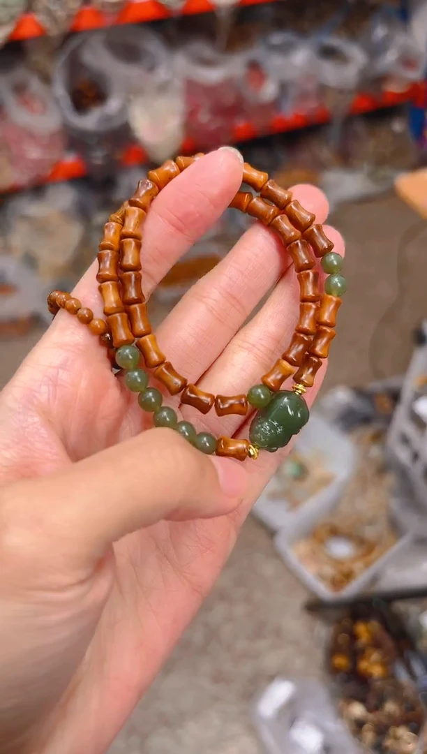 吊坠库克竹节双圈 貔貅