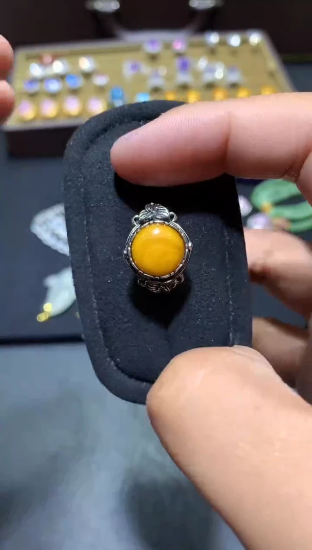 未镶嵌琥珀戒指G21