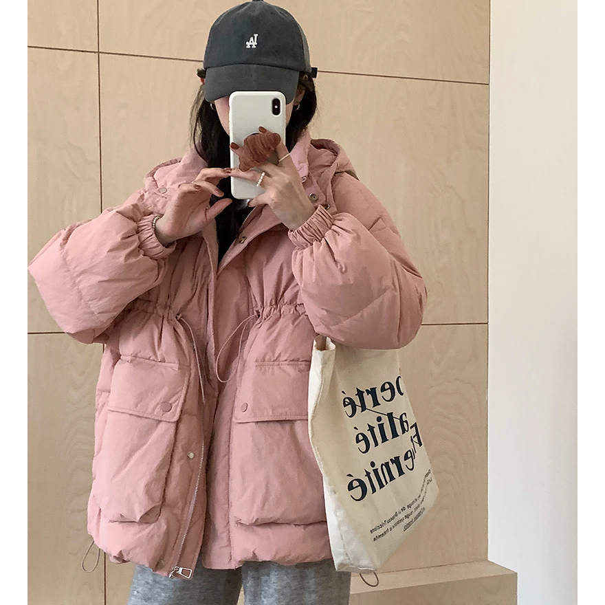 【里物】2353韩系抽绳白鸭绒羽绒服