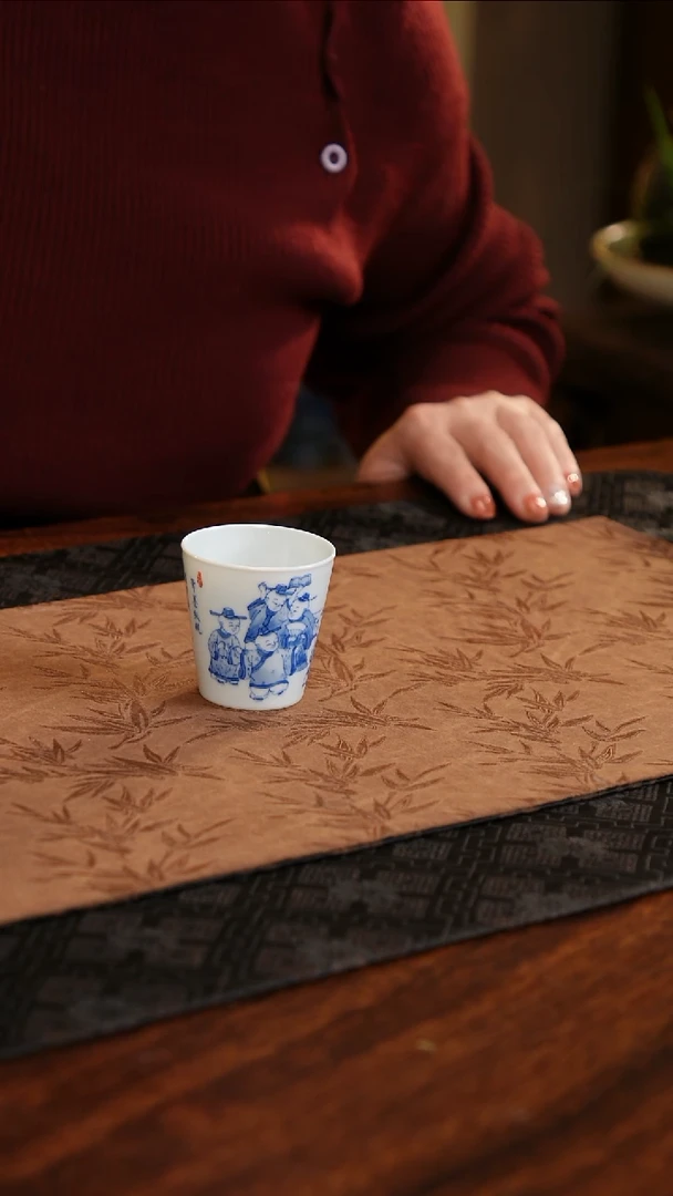 【闪购商品】杯子聚澜堂五子登科诗文直口杯