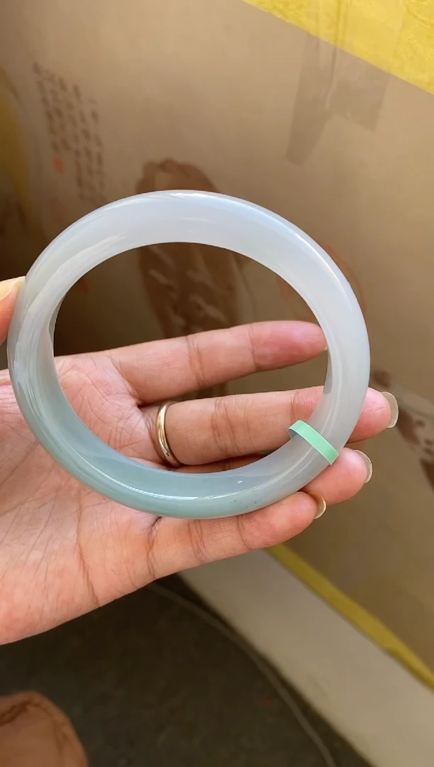 未镶嵌手镯翡翠（果冻冰胶半山水蓝紫）62圈口戴37号