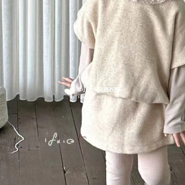 LU-2811-儿童春秋新款时尚洋气百搭毛呢套装