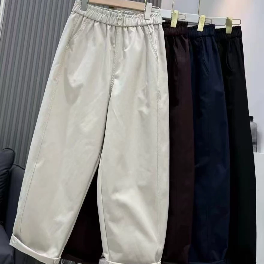 【胖彤彤】1156#双钮扣腰斜纹气球奶奶裤Y/753