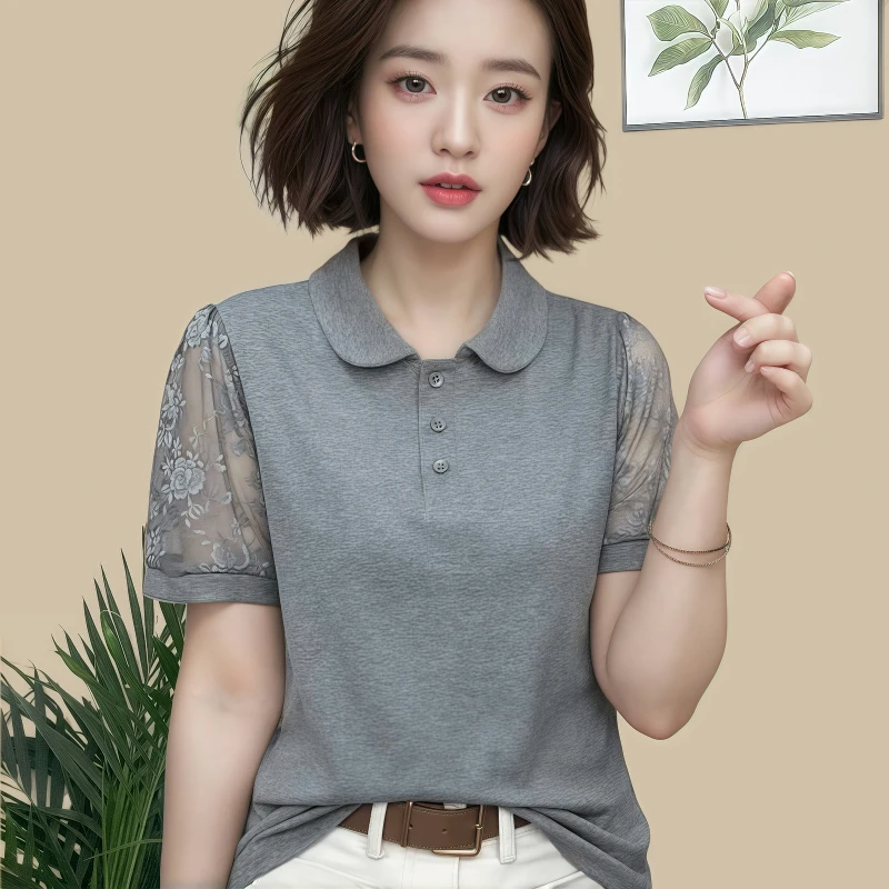 2025新款夏季洋气百搭时尚气质中年妈妈宽松显瘦短袖T恤上衣女
