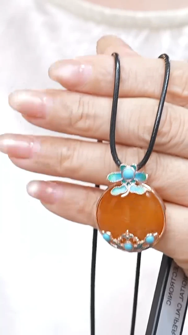 蜜蜡颈饰银S925镶嵌1155天然蜜蜡珠宝奇石全部保真