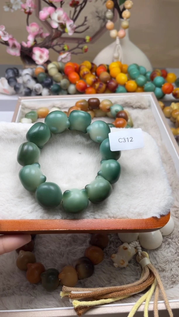 菩提根/象牙果手串WC312猫头21+mm一串通货