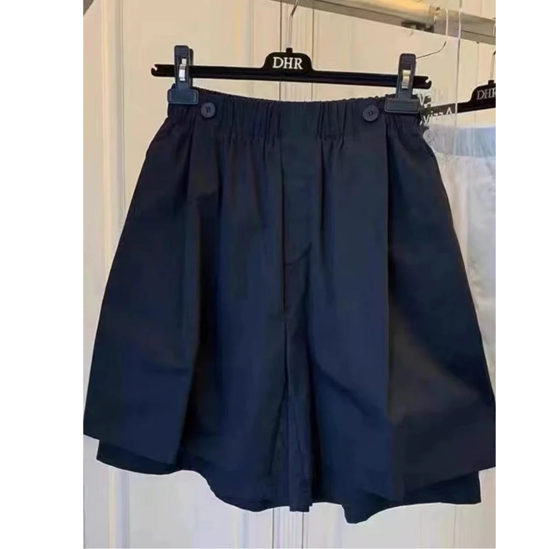 2025夏季双层裙裤中裤短裤子女休闲遮肉阔腿裤潮