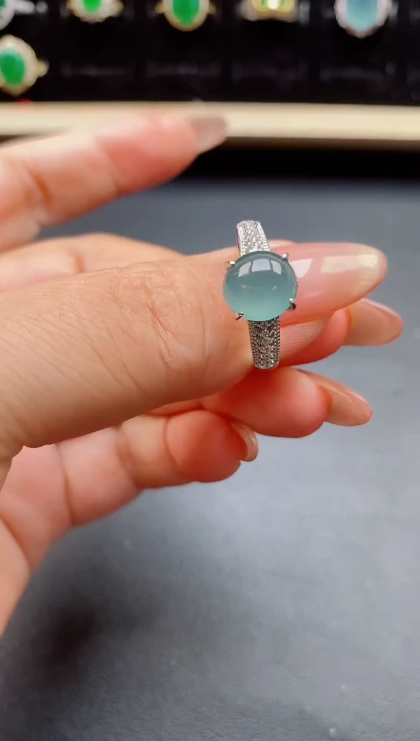 翡翠戒指银S925镶嵌321321