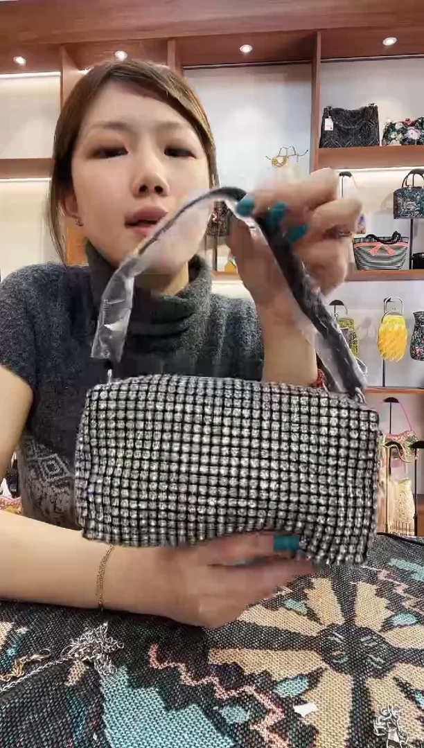 织物17号手工珠珠包包腋下斜跨包手拿包手提晚宴包