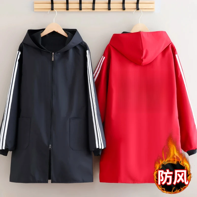 时尚罩衣女加绒加厚家用厨房防水围裙长袖可外穿工作服耐脏防溅款