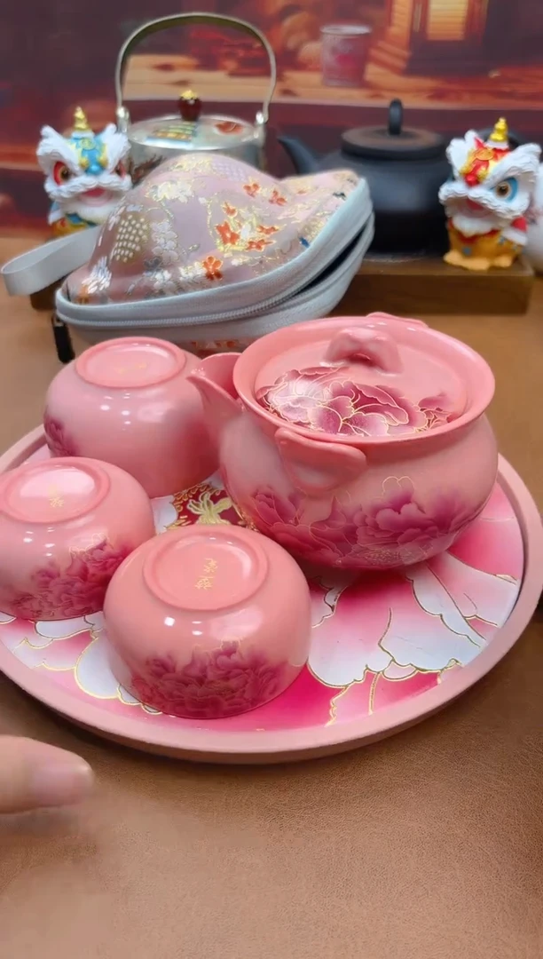 陶瓷茶具摆件旅行套组