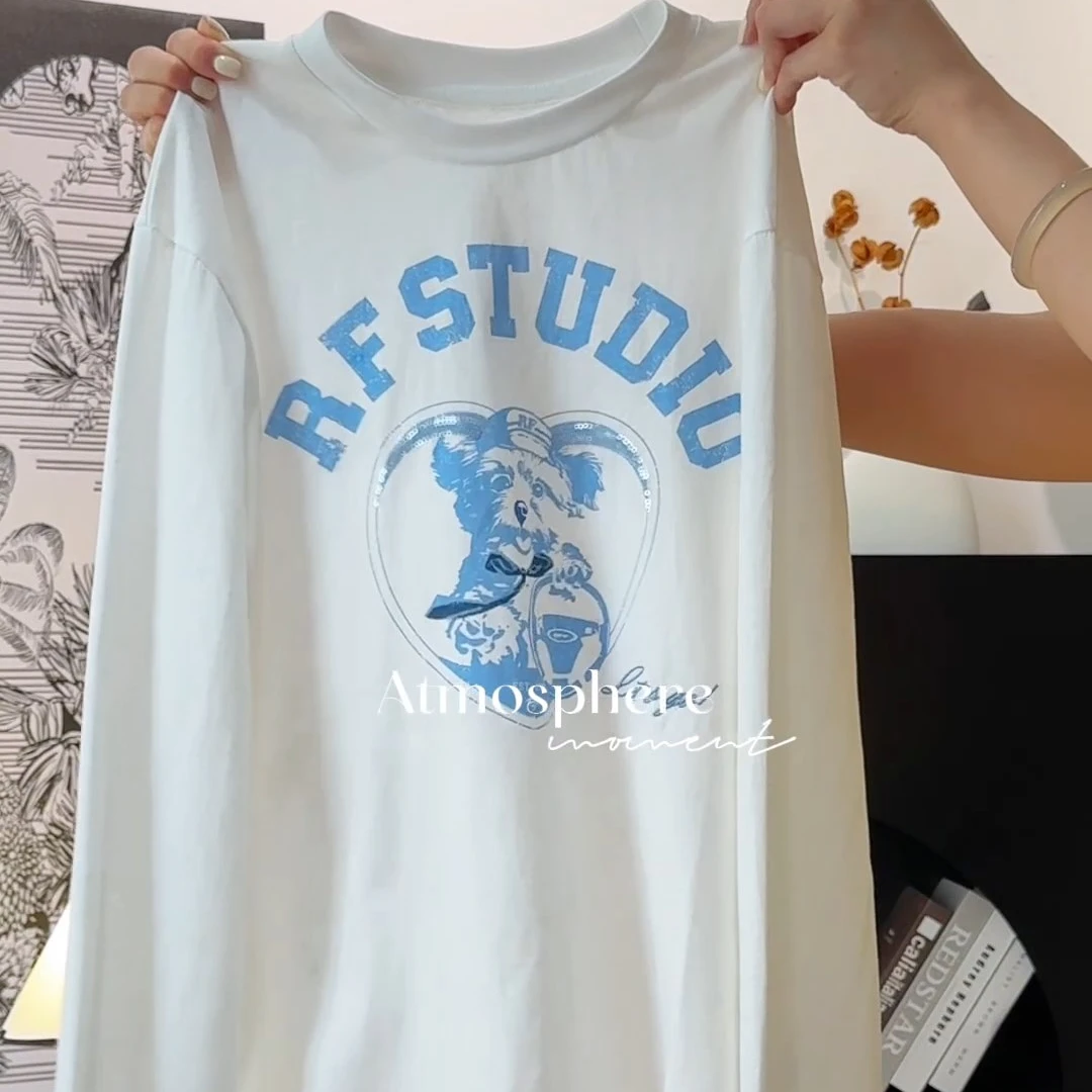 夏季小狗大板宽松系列短袖T恤重工清新百搭时尚女上衣DP7522