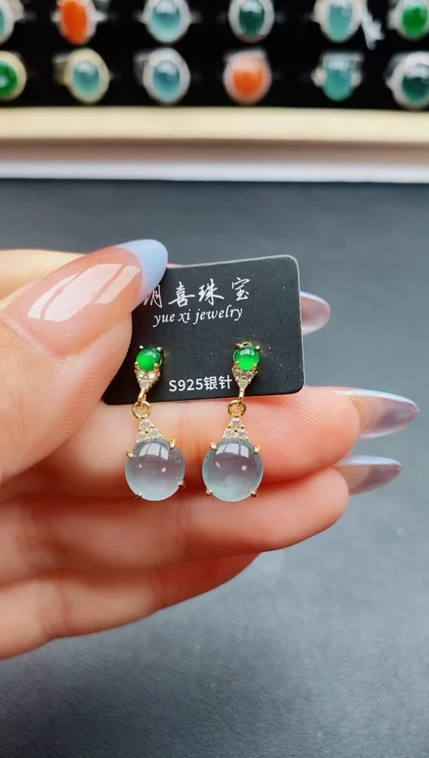 翡翠戒指银S925镶嵌213321