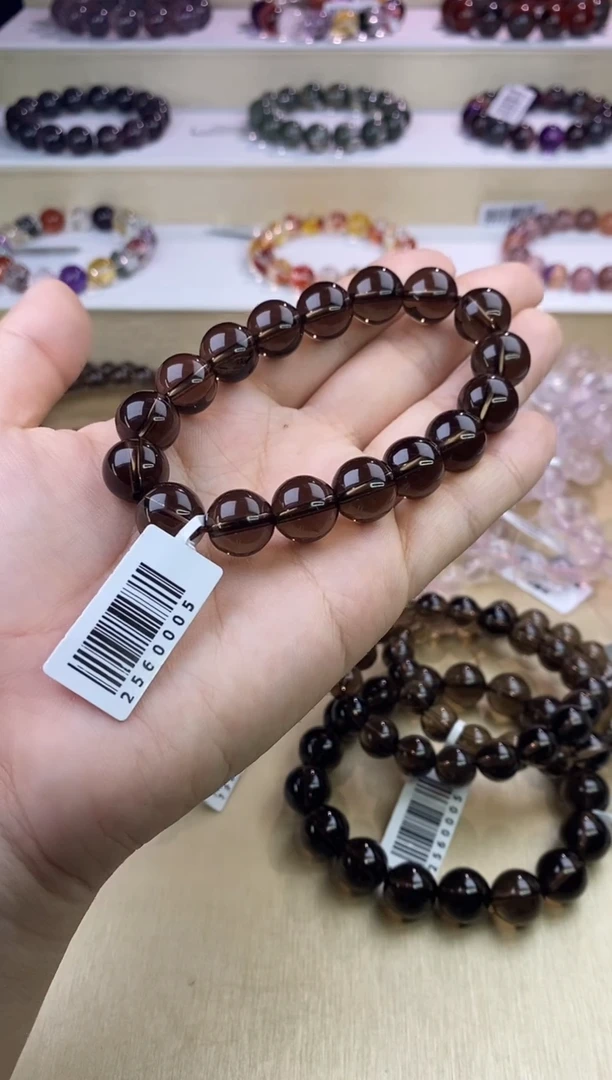 烟晶手链未镶嵌茶晶超七12m+